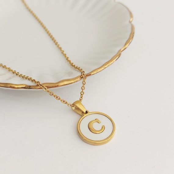 COLLAR INICIAL CIRCULAR CENTRO BLANCO
