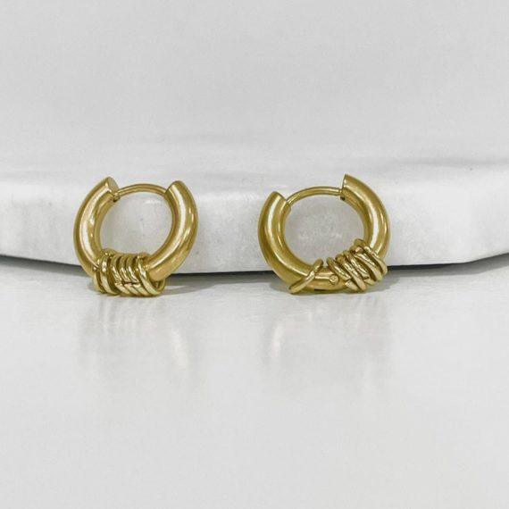 ARETES HUGGIE CON AROS