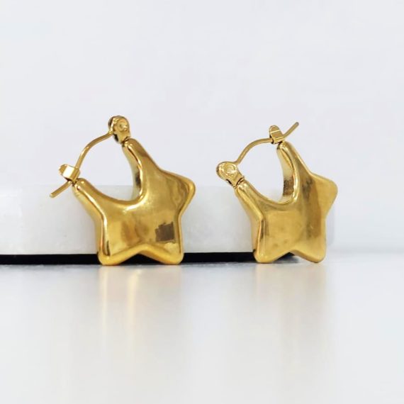 ARETES DE ESTRELLA DORADA