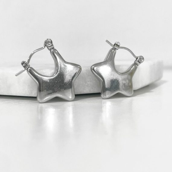 ARETES DE ESTRELLA PLATA