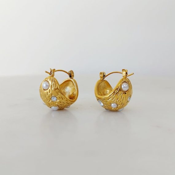 ARETES ARRACADA DE BOLA INCRUSTADO