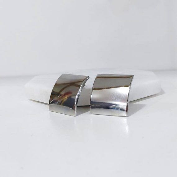 ARETES STUD CUADRO PLATA