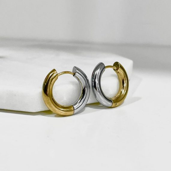 ARETES HUGGIE BICOLOR 20mm