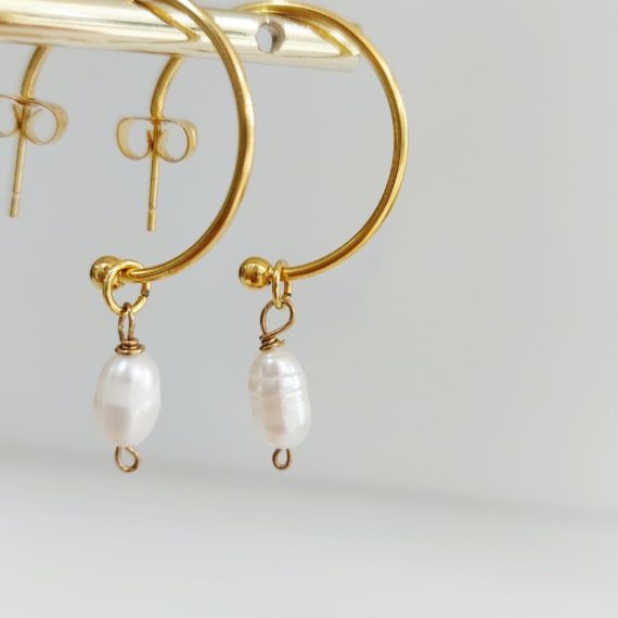 ARETES MEDIA ARRACADA CON PERLA