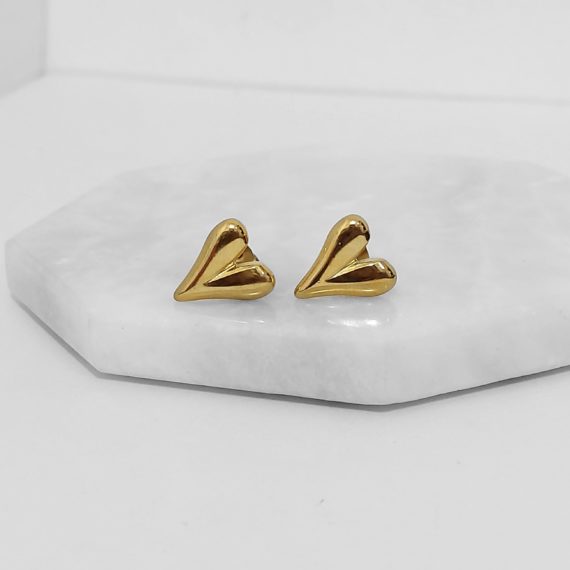 ARETES STUD CORAZÓN ALARGADO
