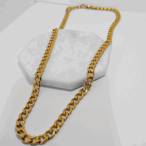 COLLAR CADENA ESLABON GRANDE DORADA