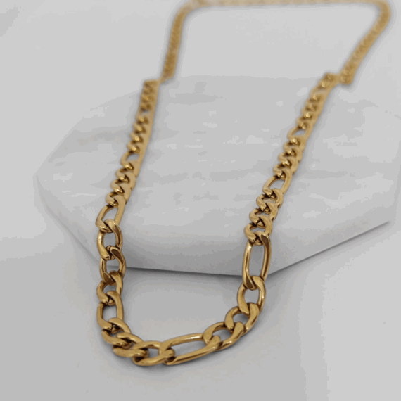 COLLAR CADENA CHUNKY FIGARO DORADO