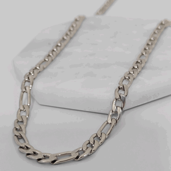 COLLAR CADENA CHUNKY FIGARO PLATA