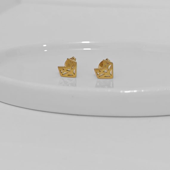 ARETES STUD CORAZÓN FUTURISTA