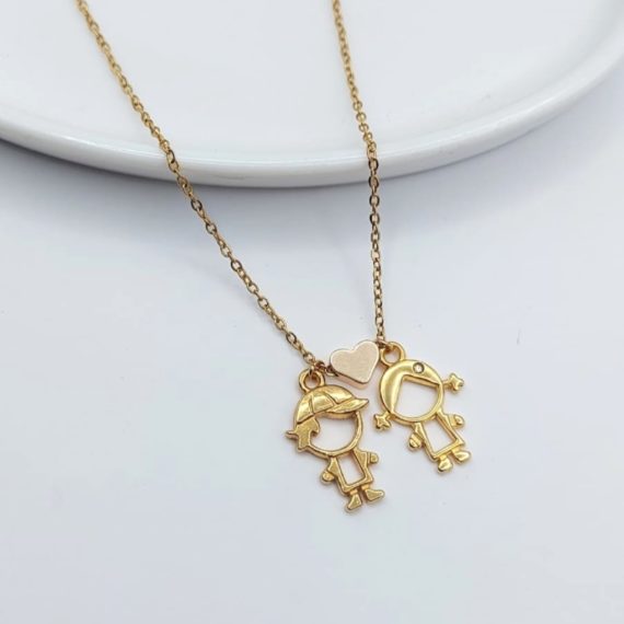 COLLAR DIJE DE NIÑOS CON CORAZÓN