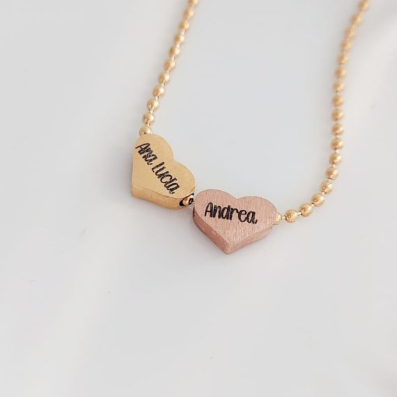 COLLAR CORAZON TRANSVERSAL GRABADO