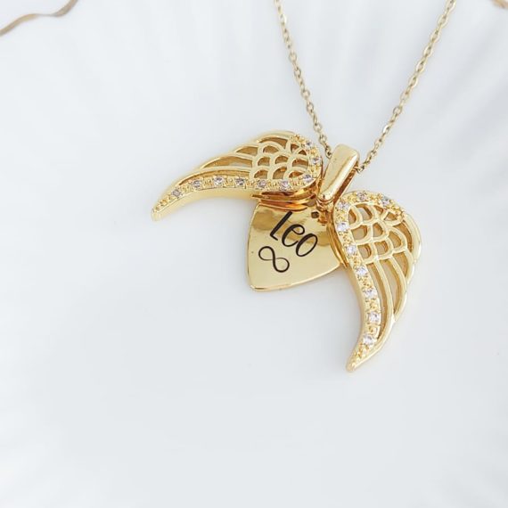 COLLAR ALAS CORAZÓN INTERIOR GRABABLE