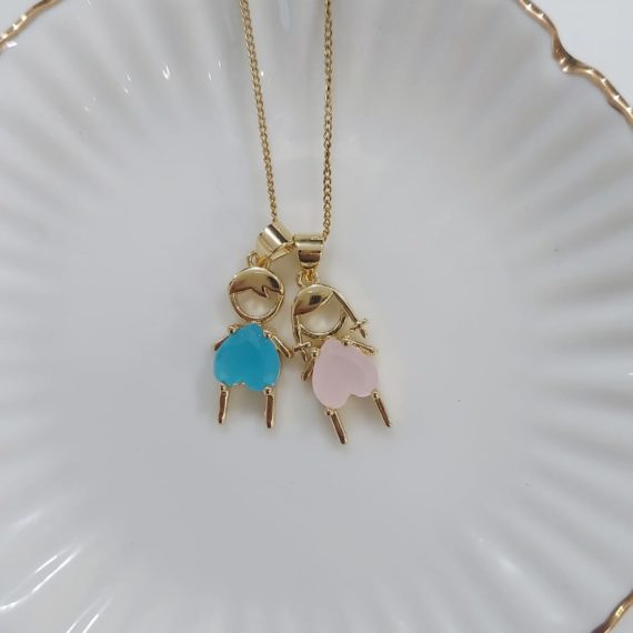 COLLAR NIÑOS PANCITA CORAZÓN COLOR