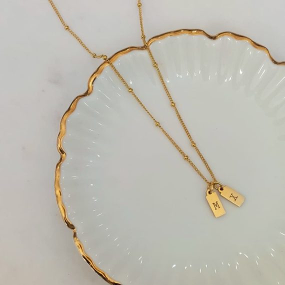 COLLAR MINI PLACAS RECTANGULARES PERSONALIZADA