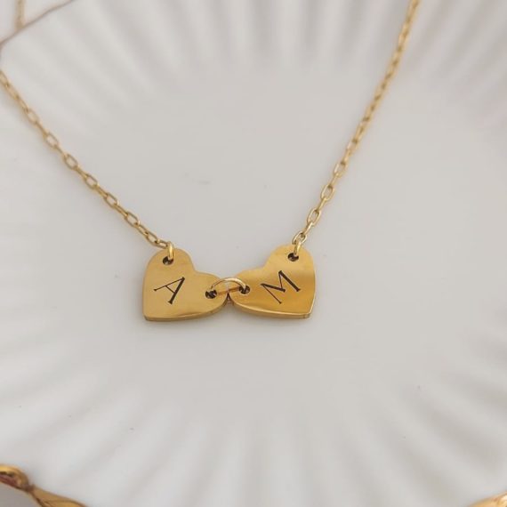 COLLAR CORAZÓN LINK GRABADO