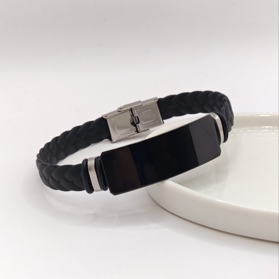 PULSERA NEGRO CUERO