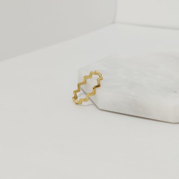ANILLO ZIGZAG DORADO