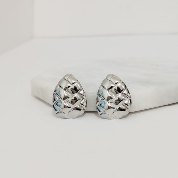ARETES GOTA CRAQUELADA PLATA