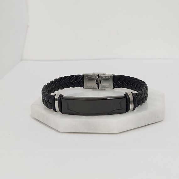 PULSERA NEGRO CUERO