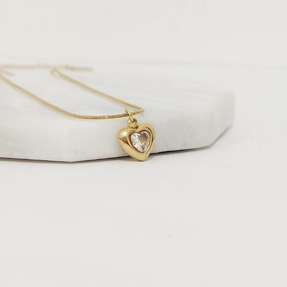 COLLAR DIJE CORAZON CRISTAL