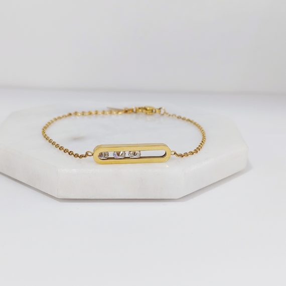 PULSERA OVALADA CON CRISTALES