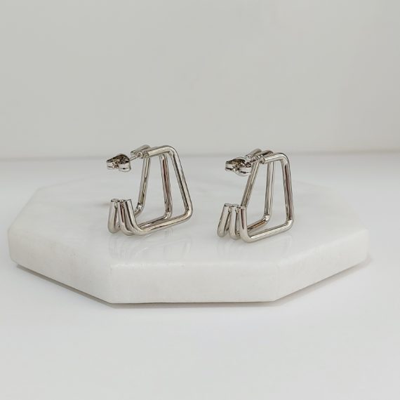 ARETES MEDIO CUADRADO TRIPLE