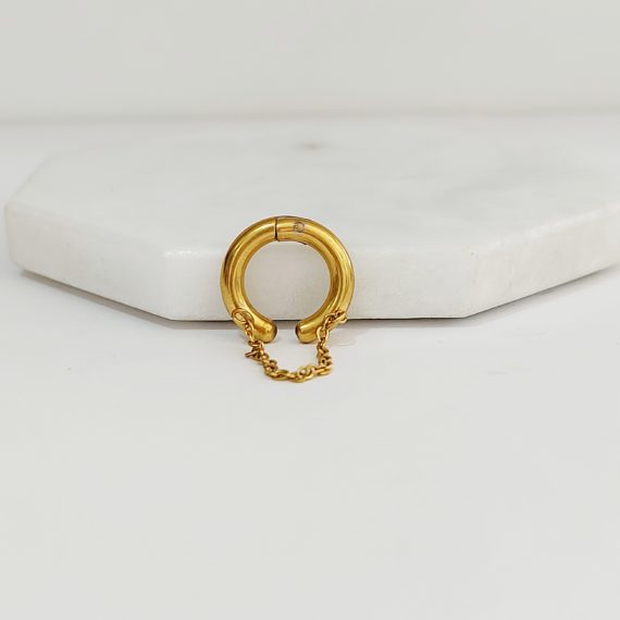 EARCUFF CHUNKY CON CADENA