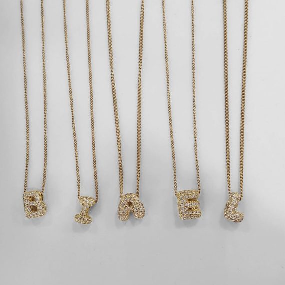 COLLAR INICIAL GLOBO CHICO DE ZIRCONIA