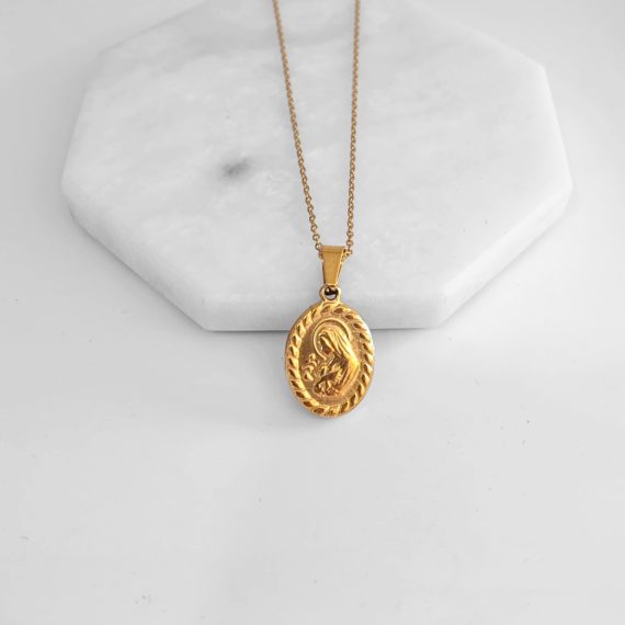 COLLAR MEDALLA VIRGEN OVALADA