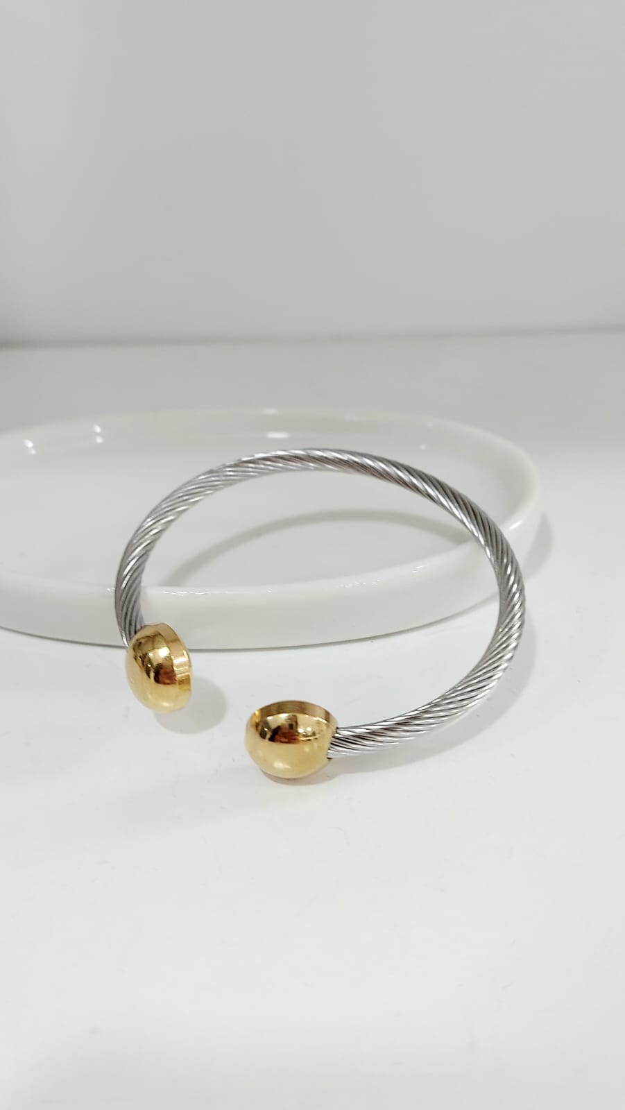 BRAZALETE PLATA CON BOLA DORADA - Image 2