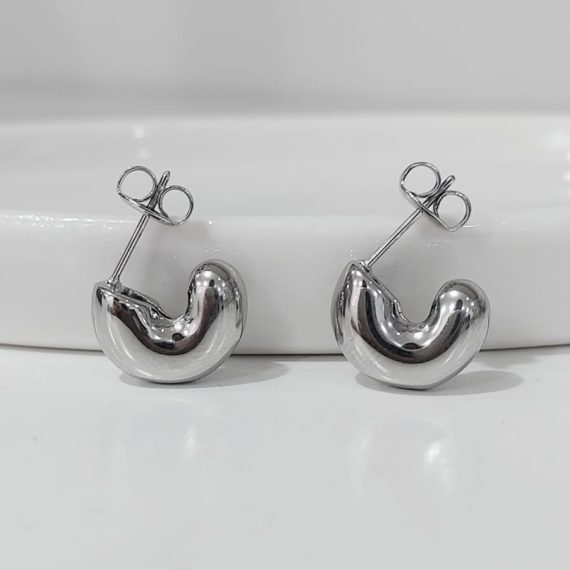 ARETES STUD CHUNKY MINI PLATA