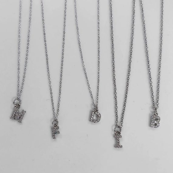 COLLAR INICIAL PLATA ZIRCONIA