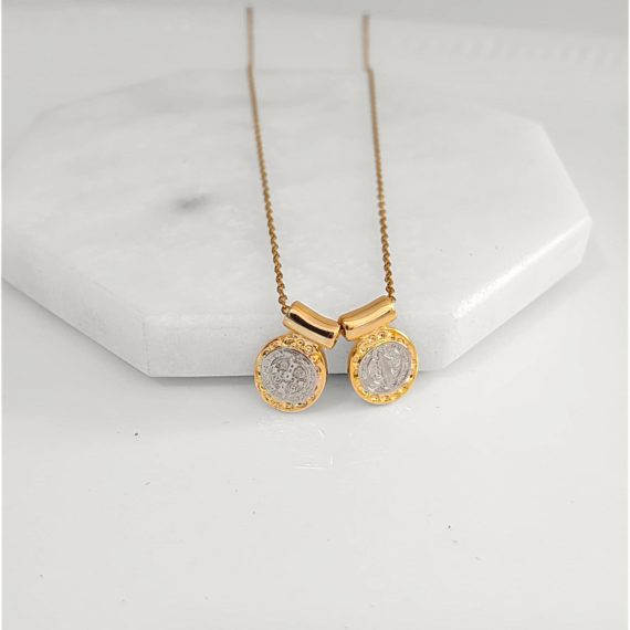 COLLAR ESCAPULARIO 2 MEDALLAS SAN BENITO