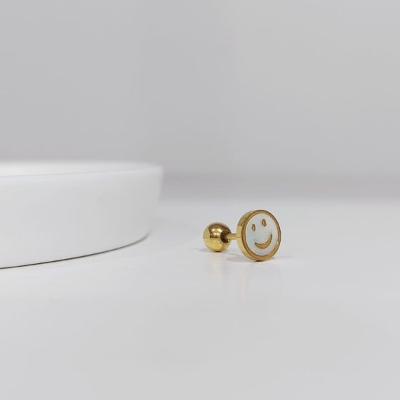 PIERCING STUD CARITA FELIZ BLANCA