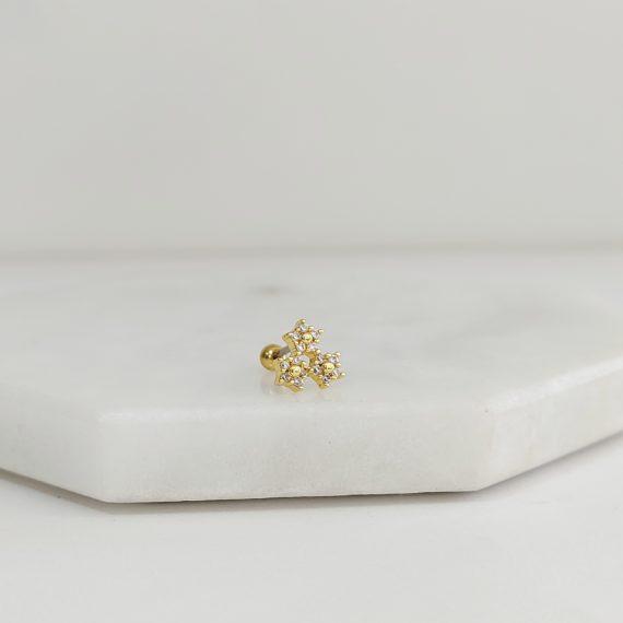 PIERCING TRES FLORES CRISTAL