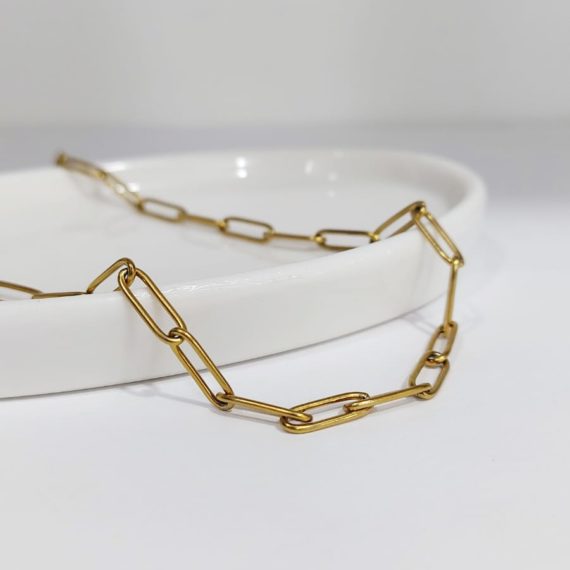 COLLAR ESLABONES ALARGADA DORADO