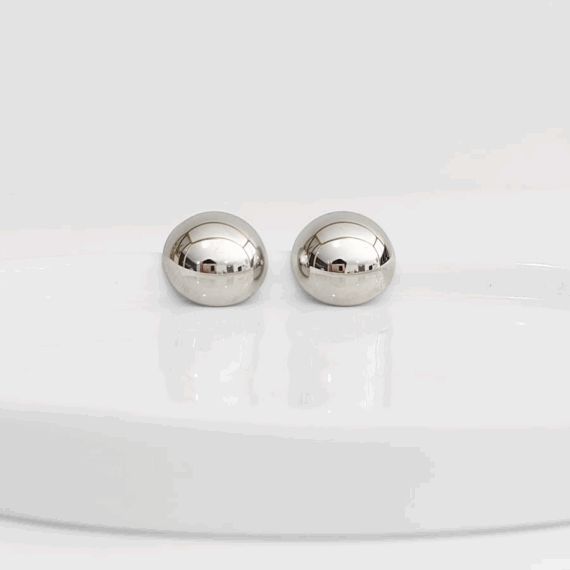 ARETES CIRCULO BOLA LISO PLATA