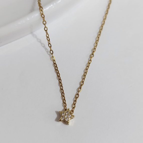 COLLAR ESTRELLITA ZIRCONIA TRANSVERSAL