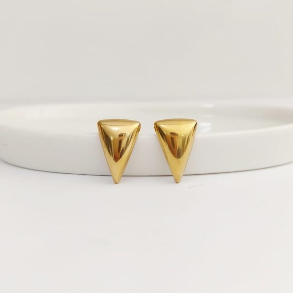 ARETES TRIANGULO INVERTIDO DORADO