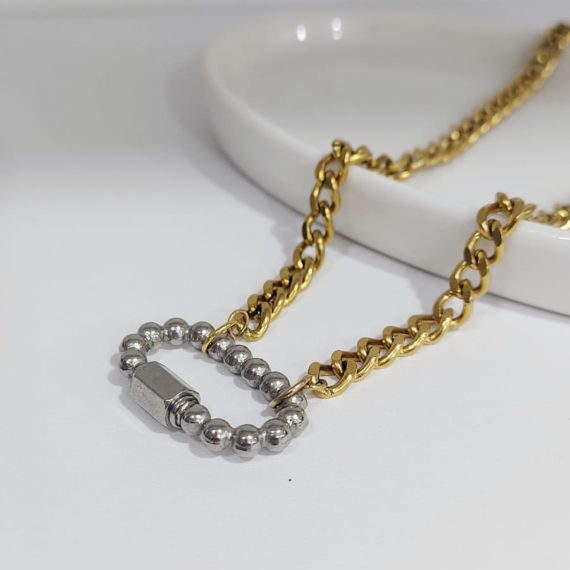 COLLAR CADENA CUBANA DORADO