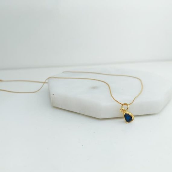 COLLAR GOTA AZUL ZIRCONIAS