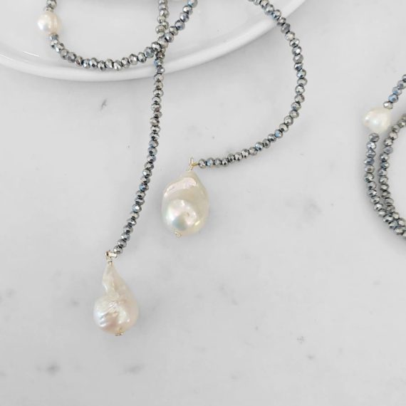 COLLAR CORBATIN CRISTAL CHECO PLATA