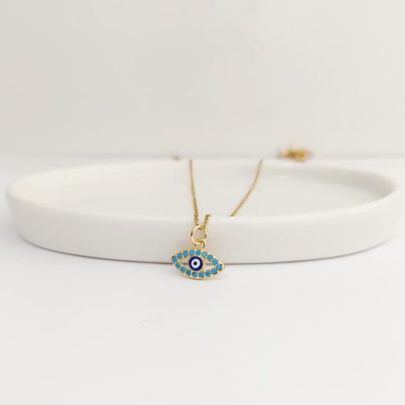 COLLAR OJITO AZUL TURQUESA