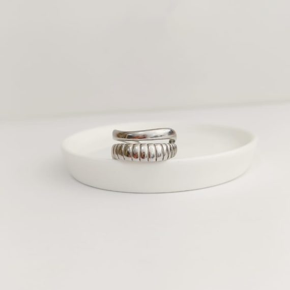 ANILLO DOBLE PLATA