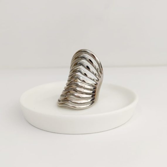 ANILLO LINEAS XL PLATA