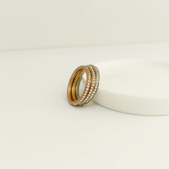 ANILLOS TRIPLES BICOLOR