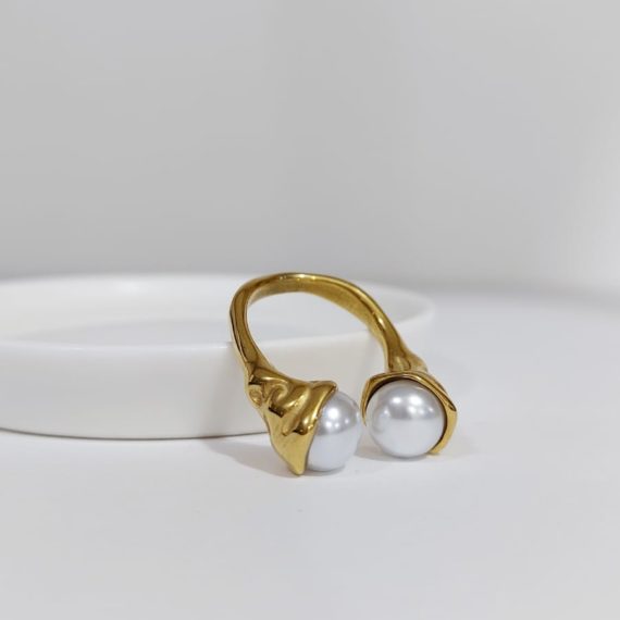 ANILLO HERRADURA CON PERLAS