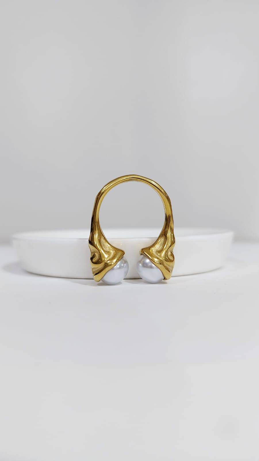 ANILLO HERRADURA CON PERLAS - Image 2