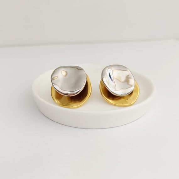 ARETES STUD BICOLOR