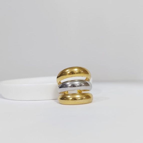 ANILLO TRES DONAS CENTRAL PLATA